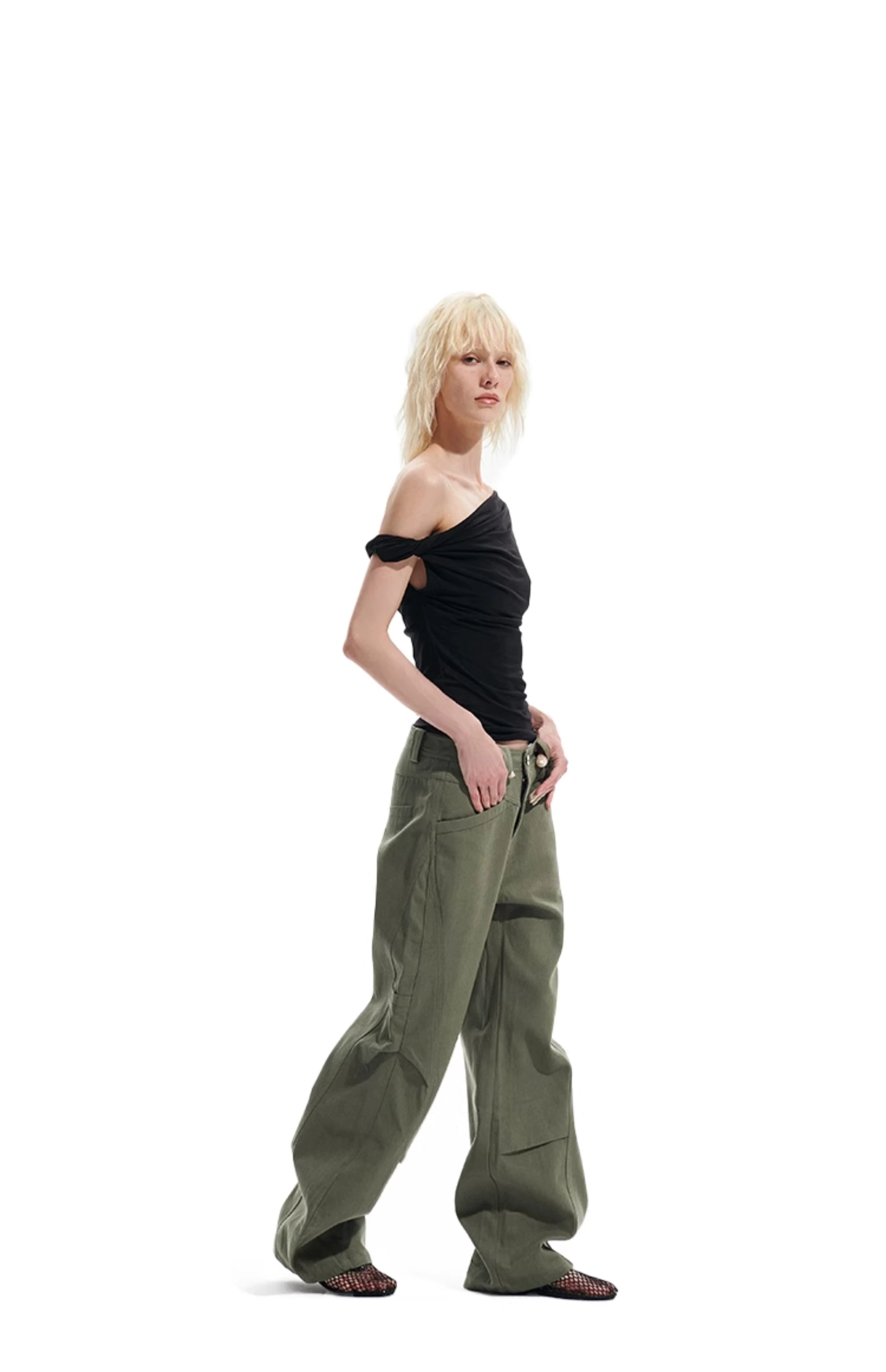 Vintage Military Green Cargo Pants