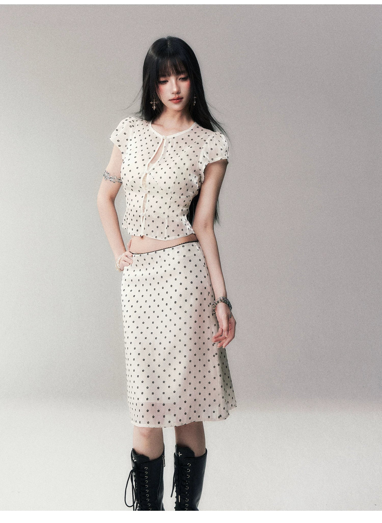 Garden Lumière Dotted Mesh Blouse