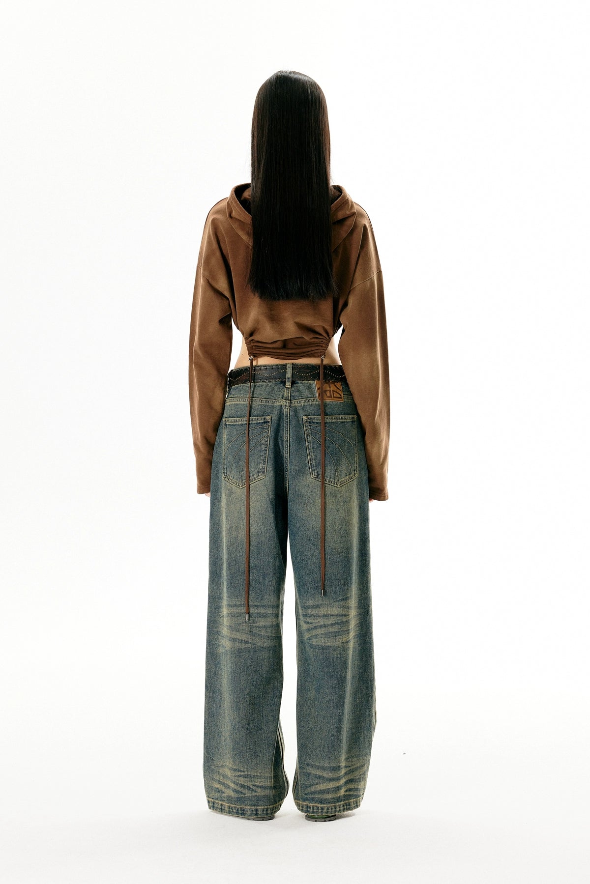 Vintage Firework Distressed Jeans With Relaxed Straight Fit - chiclara