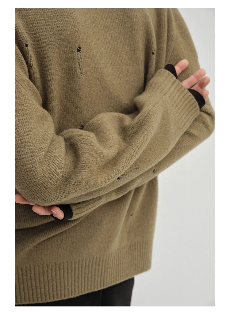 Cozy Sweater with Minimal Distress - chiclara
