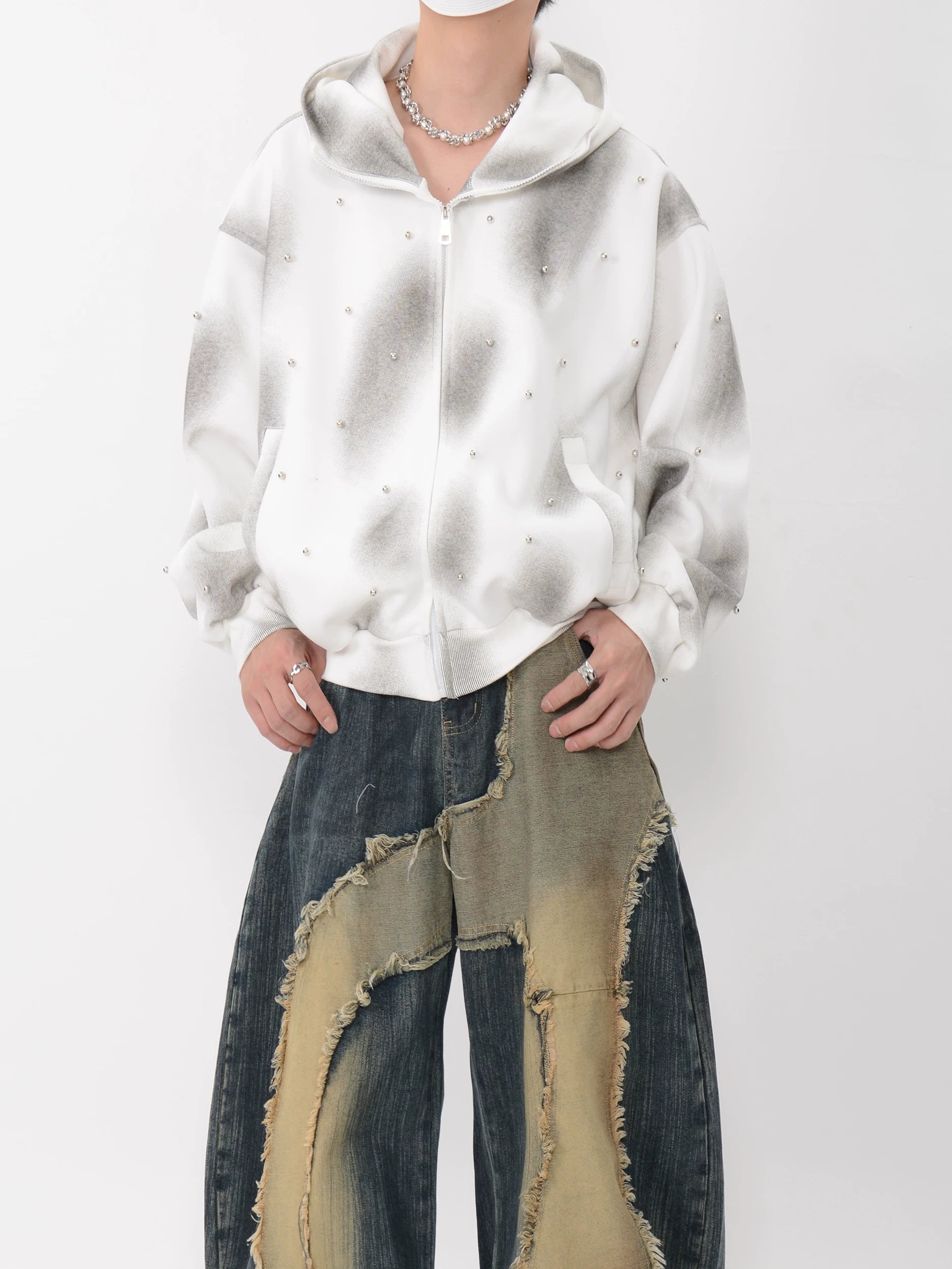 Stellar Drift Studded Zip Hoodie