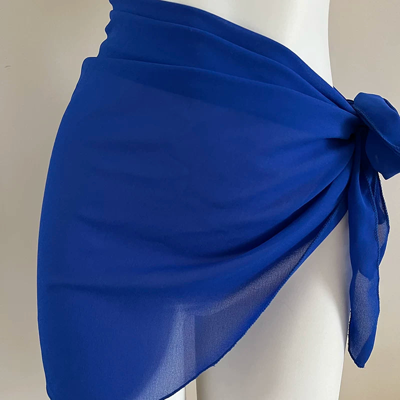 Sunburst Sheer Tie-Front Beach Sarong