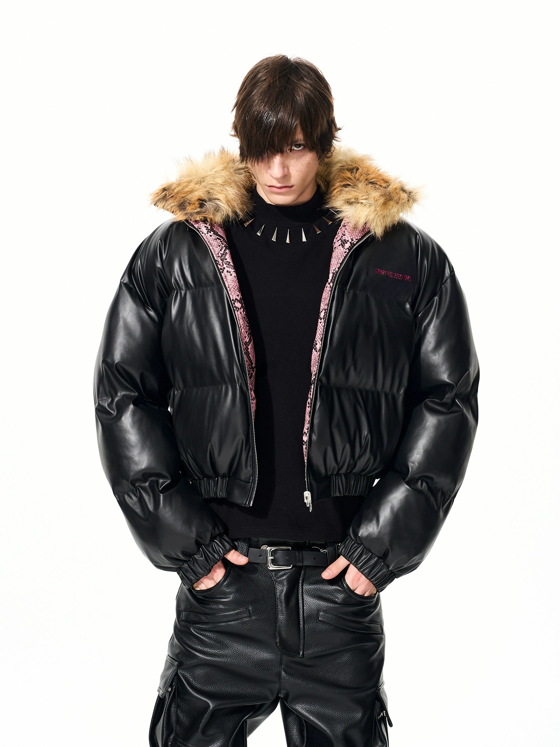 Venom Blush Python Puffer Jacket
