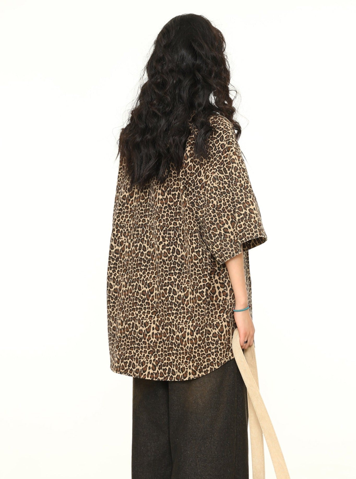 Leopard Print Oversized Work Shirt