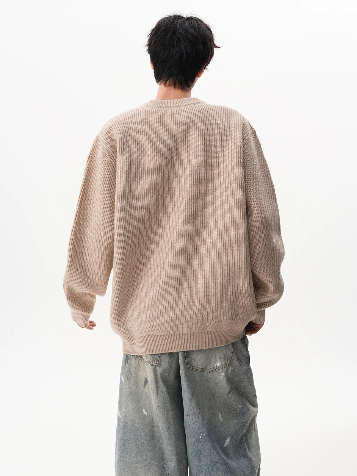 Waffle Henley Knit Sweater