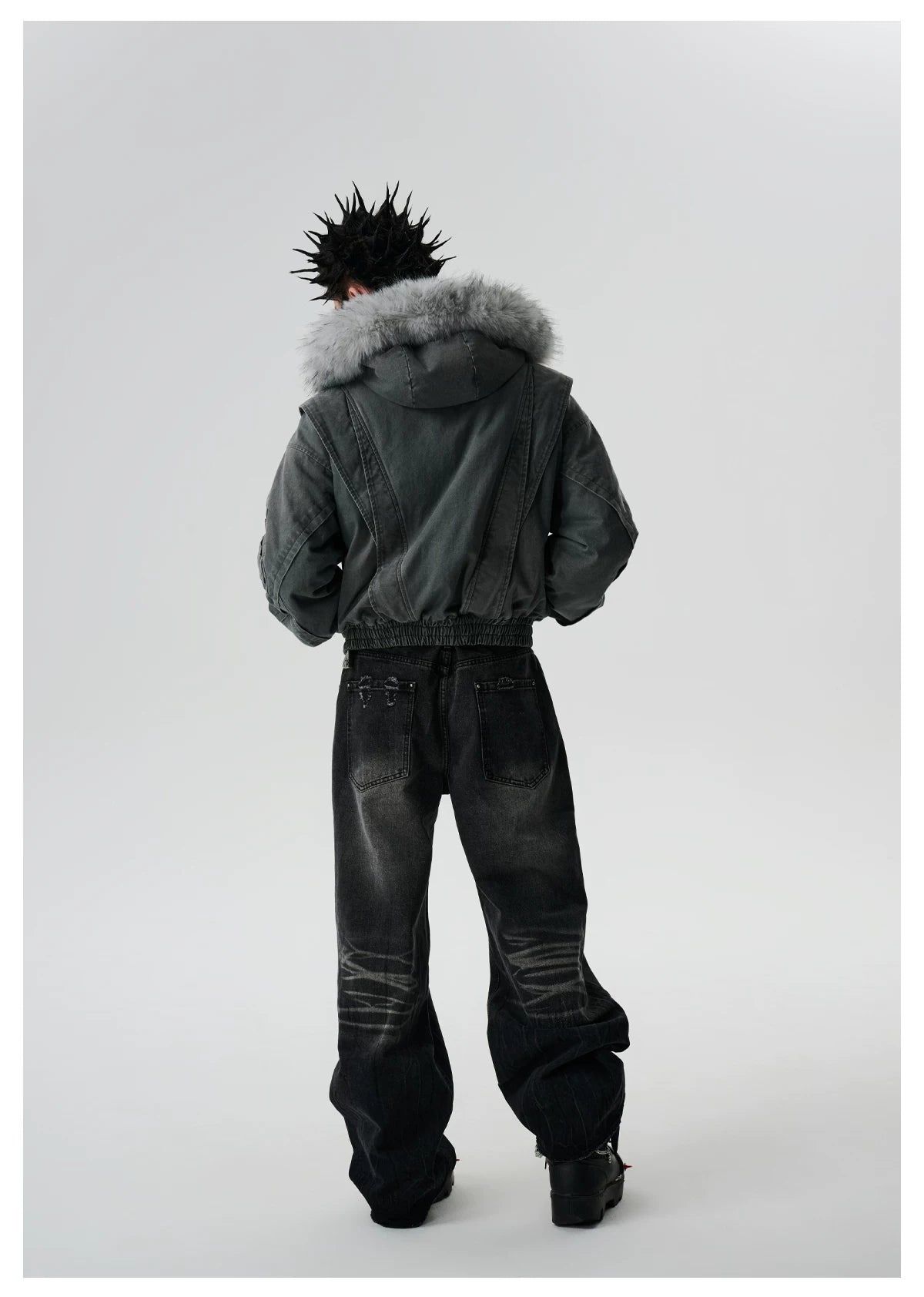 Ashfall Faux Fur Hooded Bomber Jacket