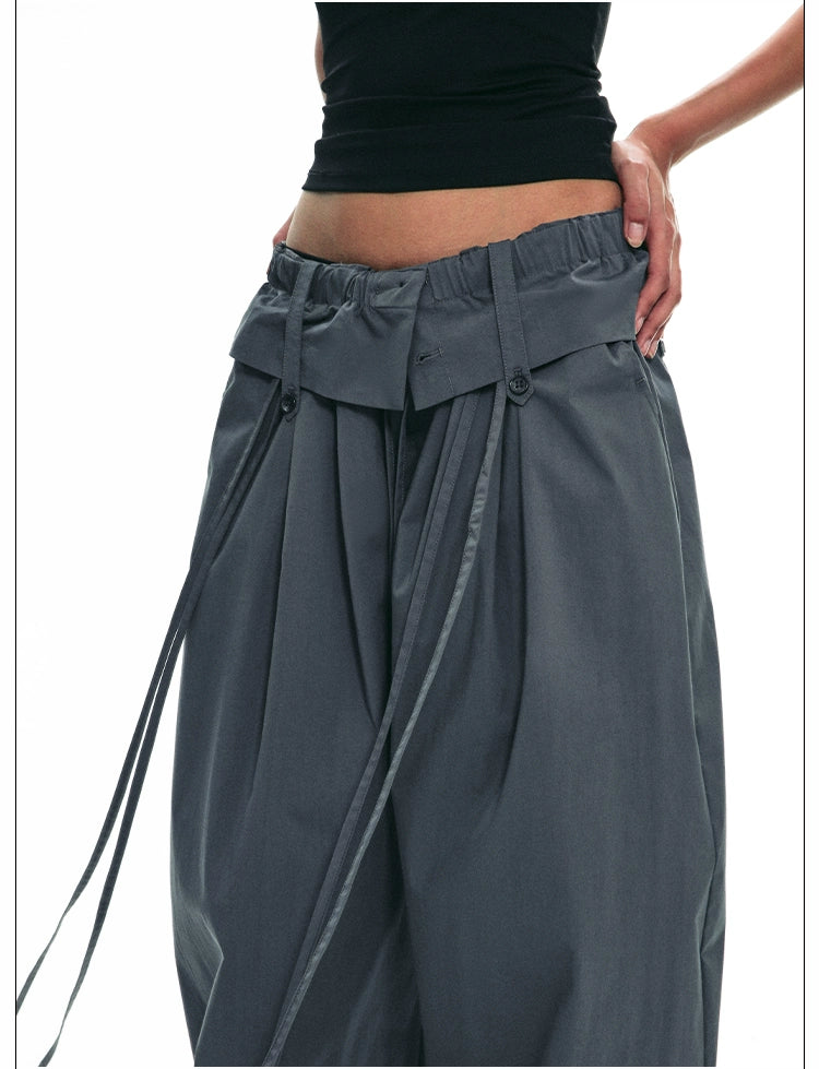 Wide-Leg Paper Bag Trousers