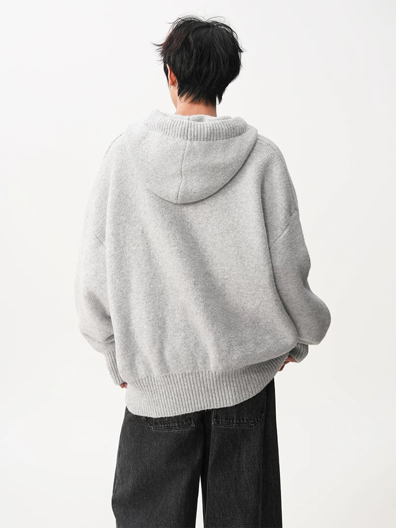 Campus Mist Henley Knit Hoodie