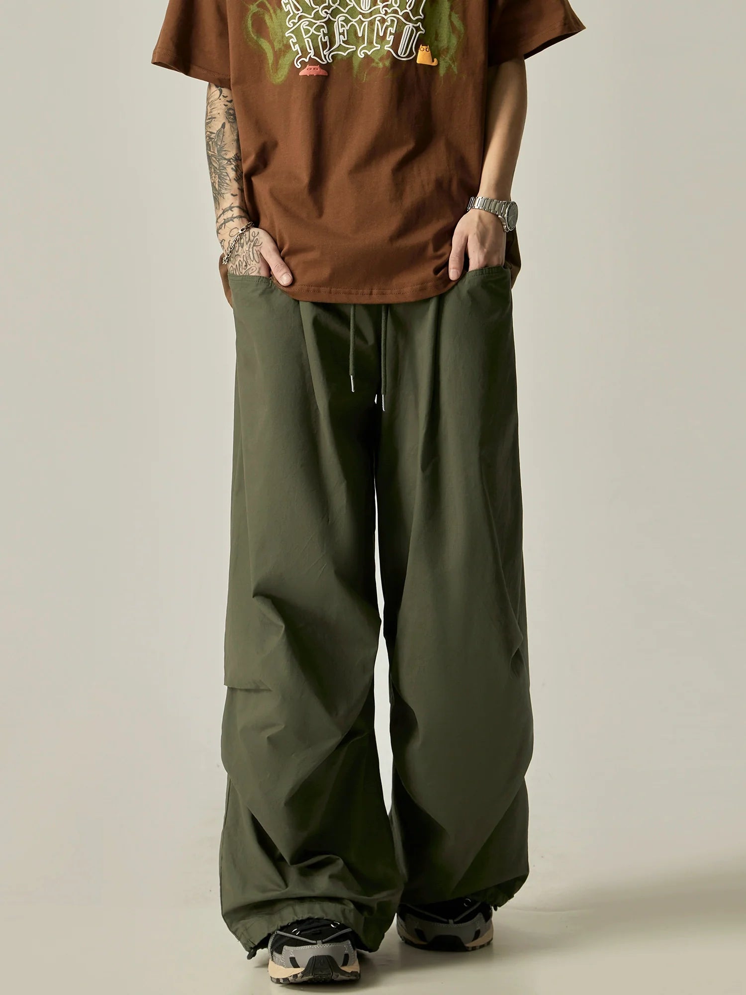 Ultra-Relaxed Wide-Leg Drawstring Lounge Pants