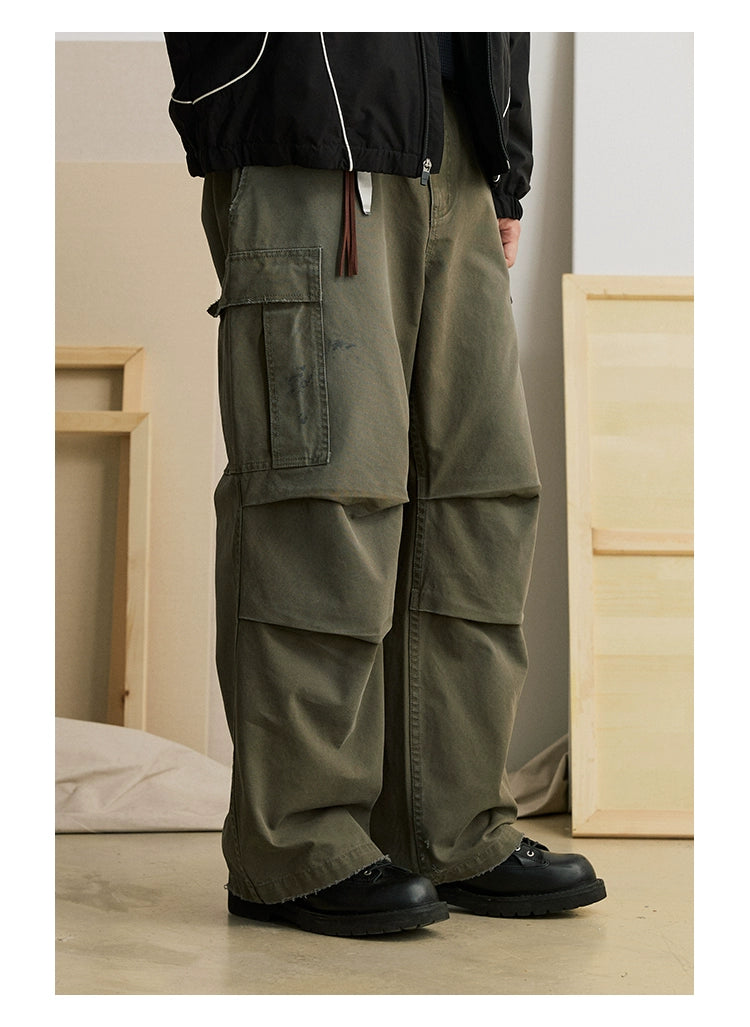 Wide-Leg Pants with Side Utility Pockets