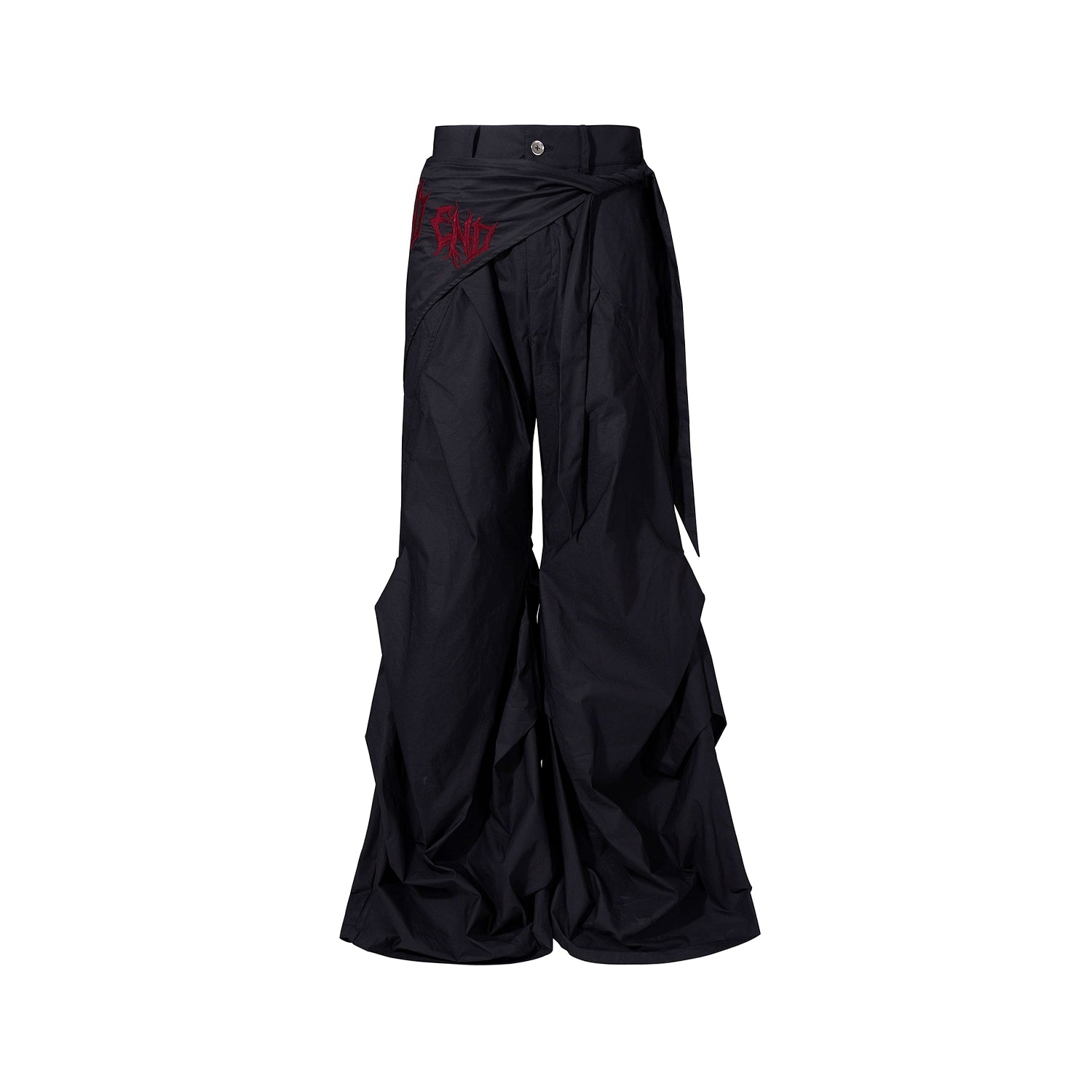 Wide-Leg Pants with Geometric Panel Detailing