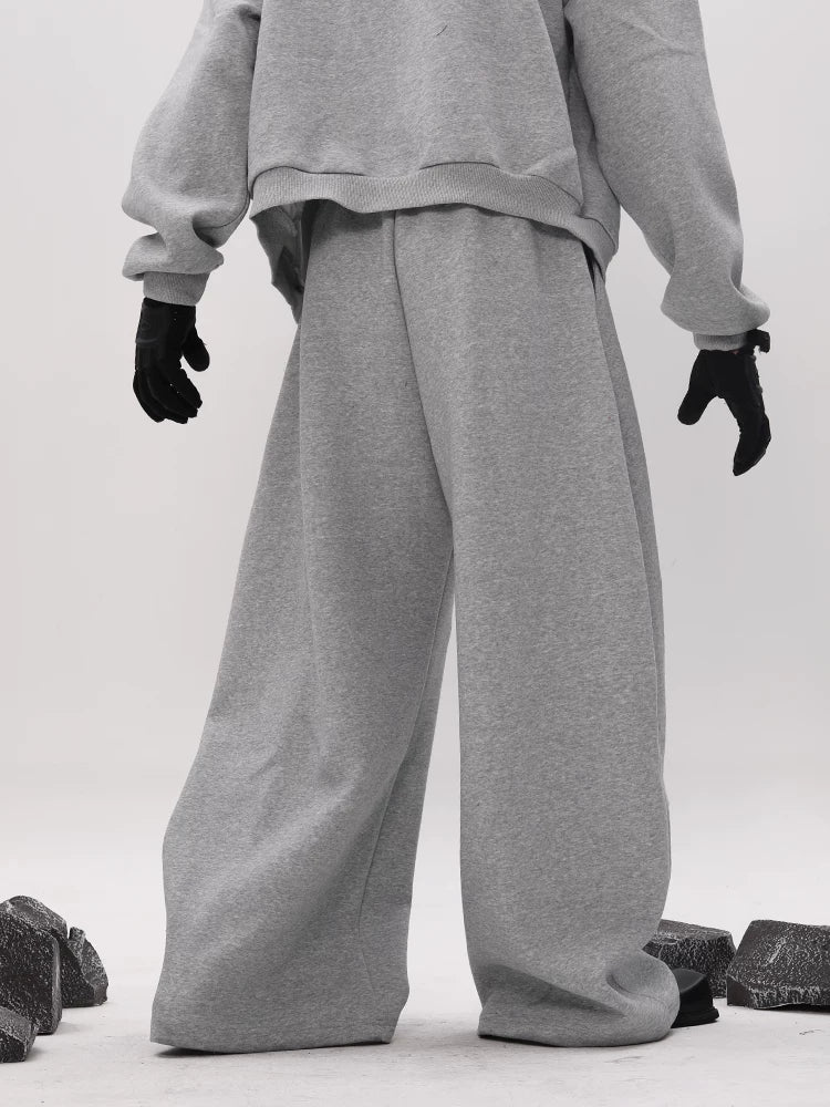 Granite Drift Wide‑Leg Fleece Sweat Pants