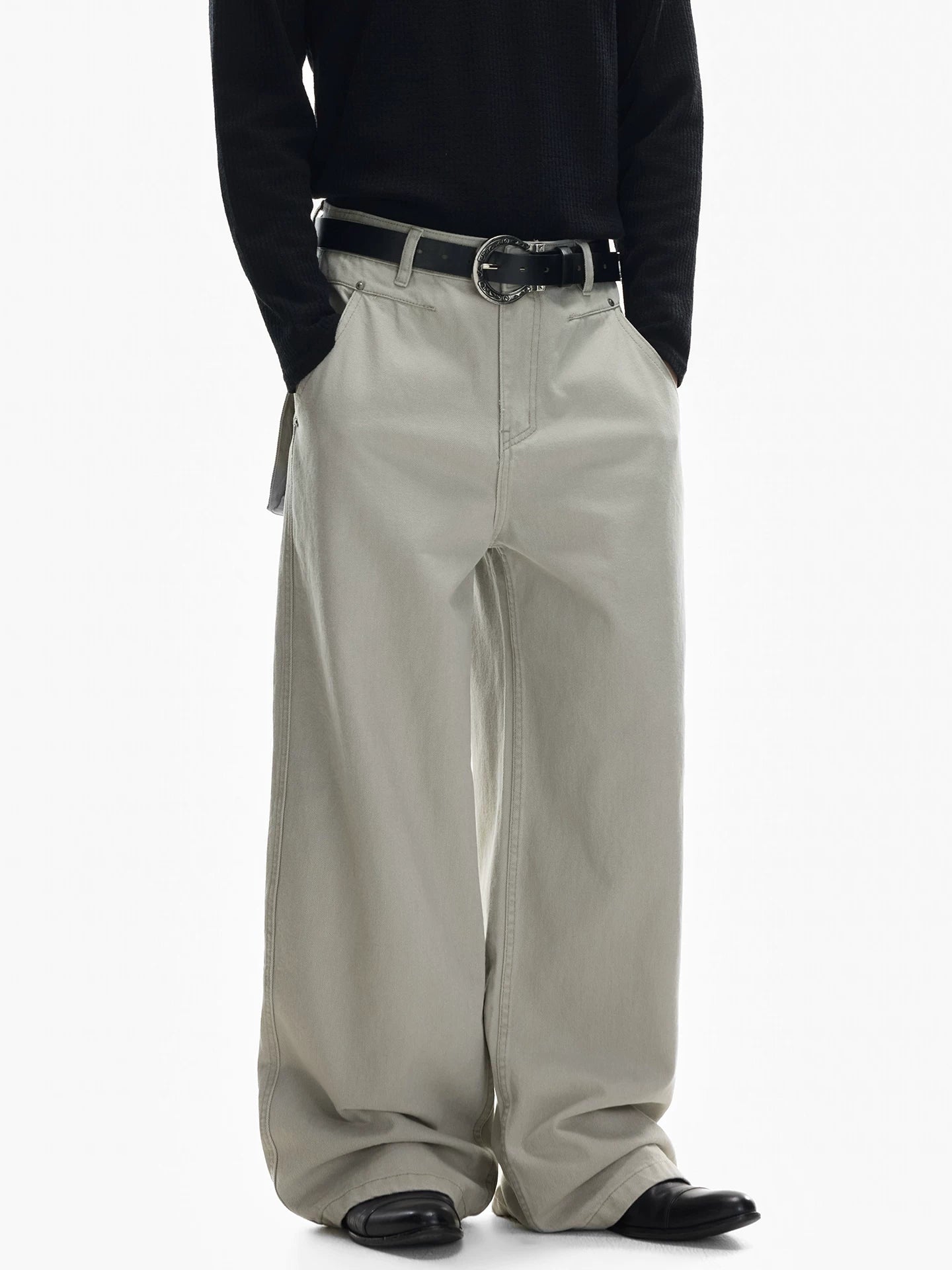 Harbor Cargo Wide‑Leg Canvas Pants