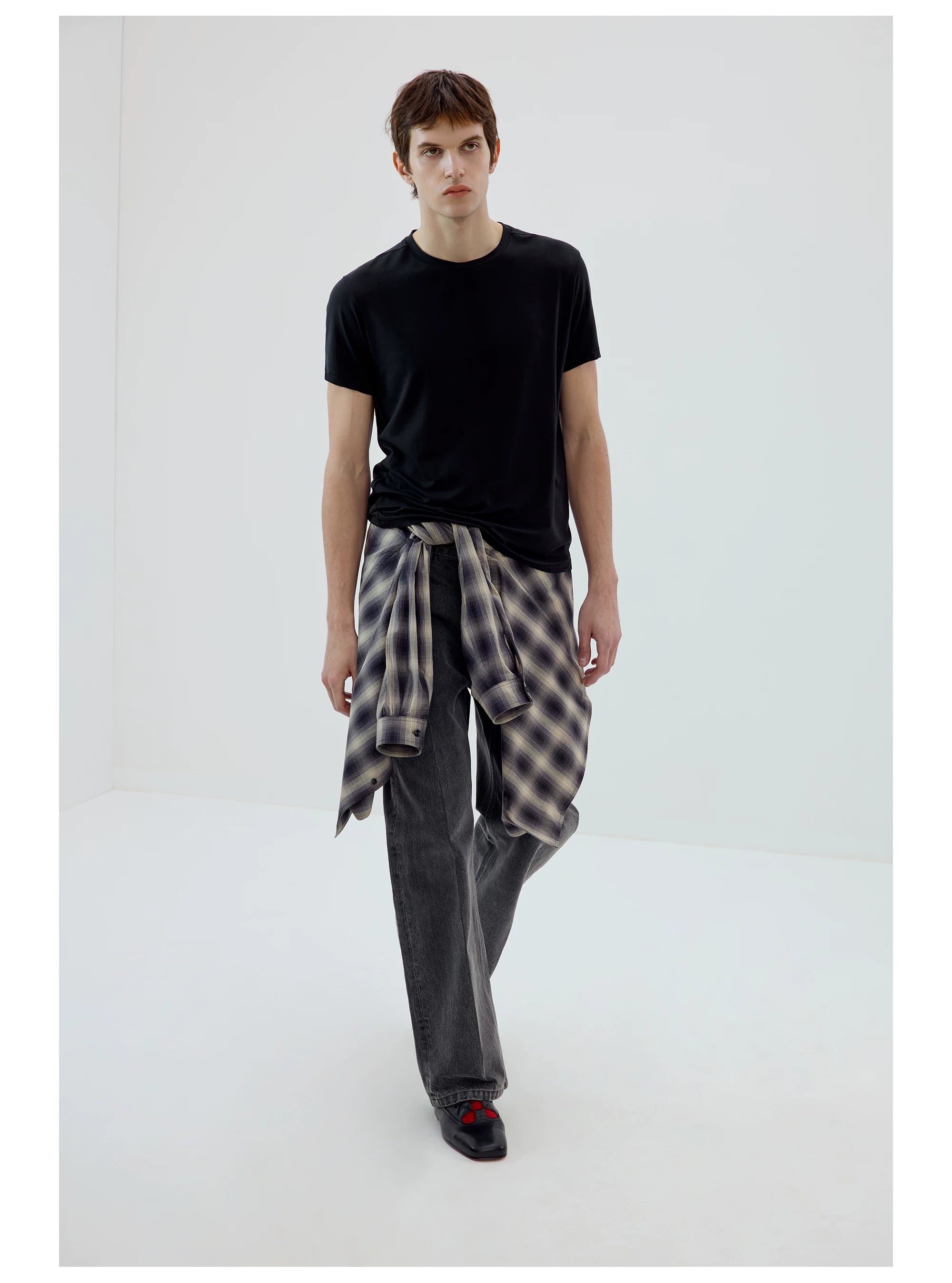 Oversized Plaid Button-Up Shirt