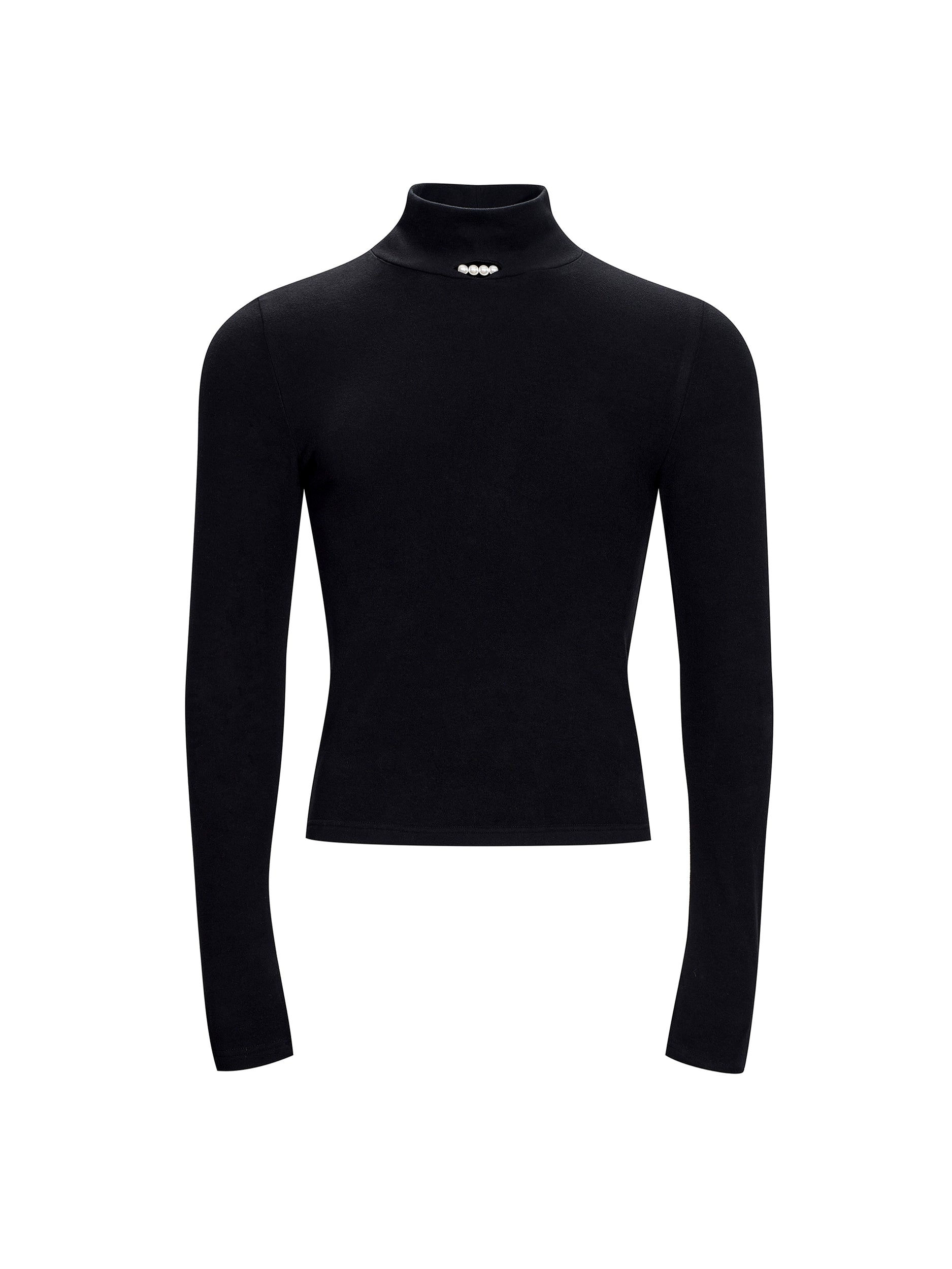 Midnight Pearl Accent Turtleneck