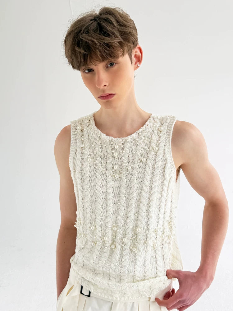 Ivory Pearl Tides Knit Tank