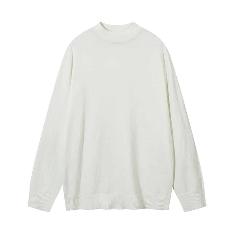 Minimalist Mock Neck Knit Sweater