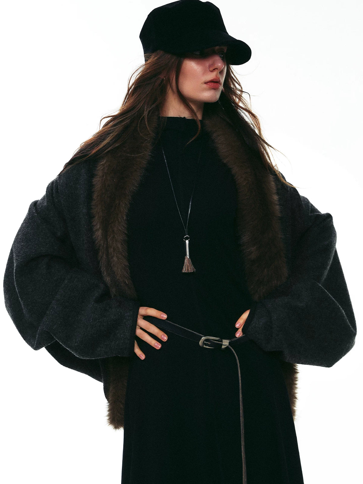 Boucle Fur Collar Jacket