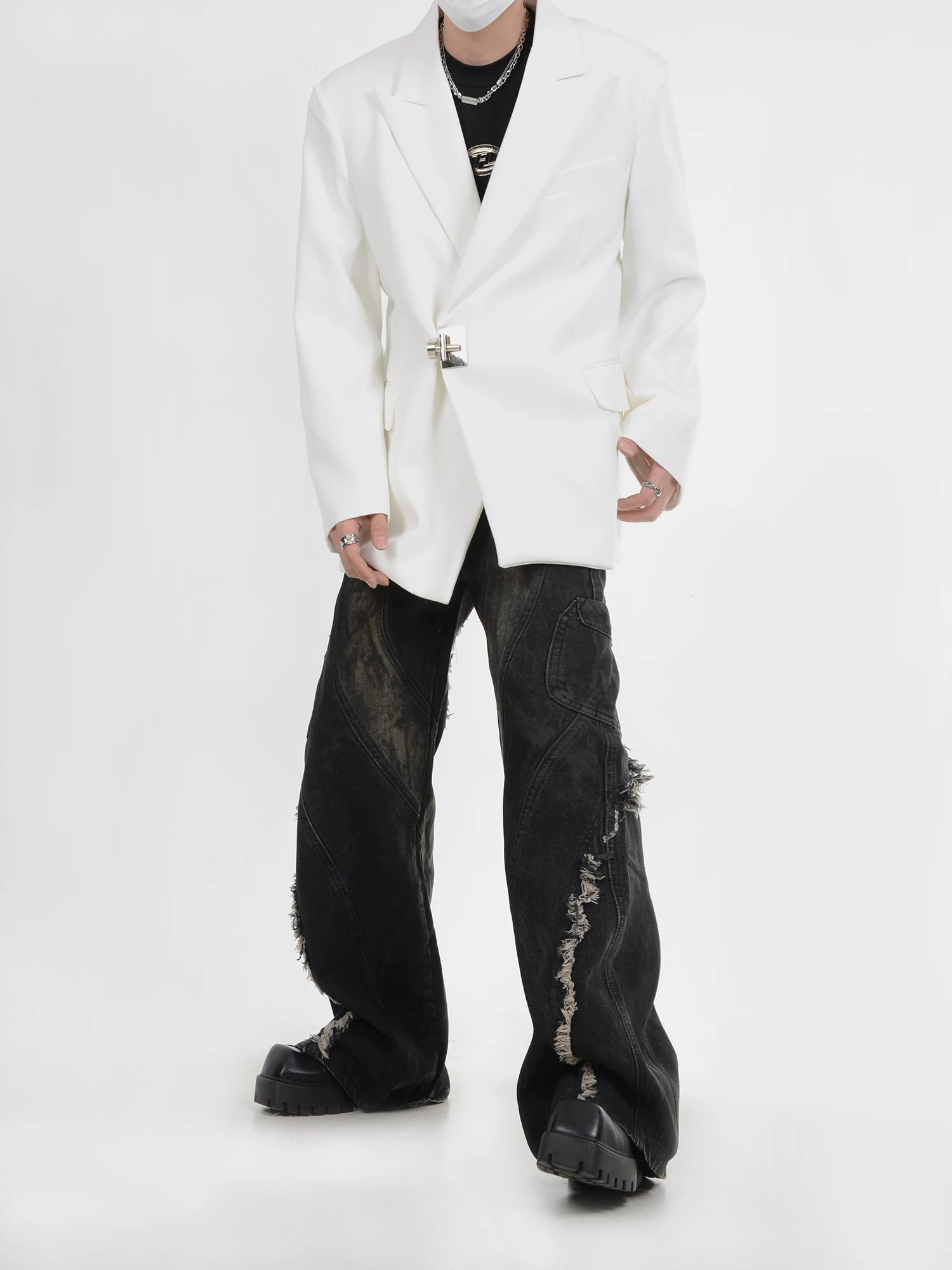 Obsidian Latch Asymmetric Blazer