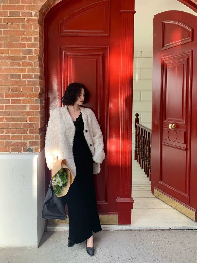 Milky White Faux Fur Coat