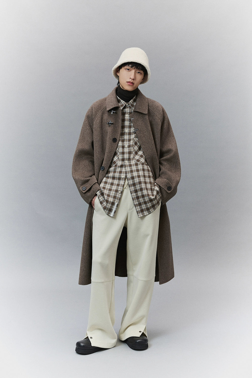 Wool Double-Faced Classic Balmacaan Coat