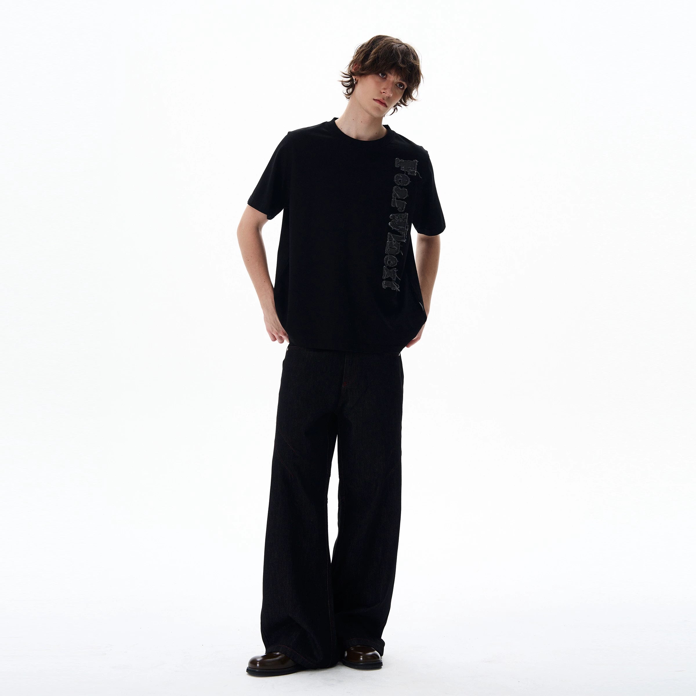 Fuzzy Script Vertical Tee