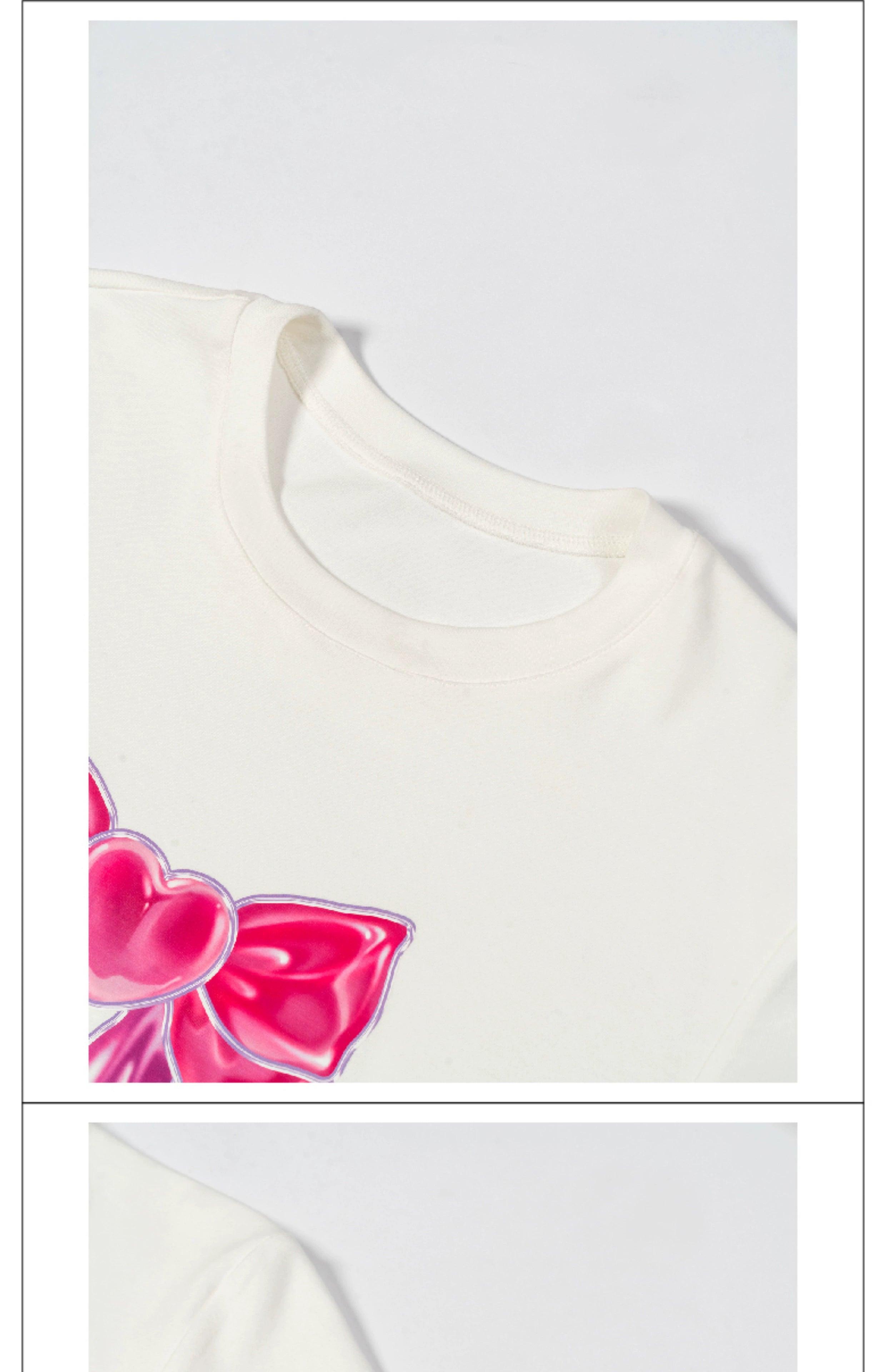 Playful Bow Graphic Tee - chiclara