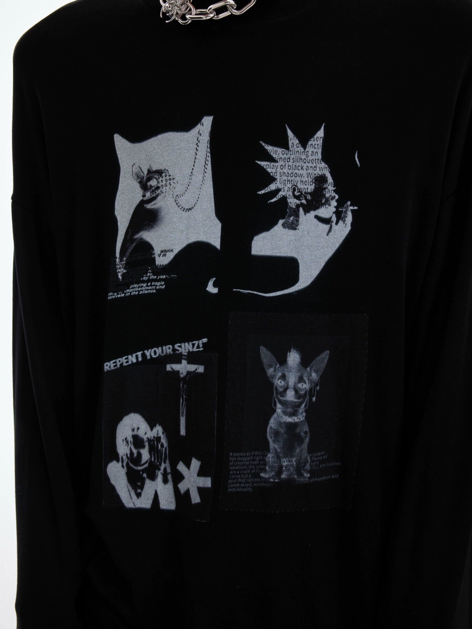 Oversized Graphic Print Long Sleeve Tee