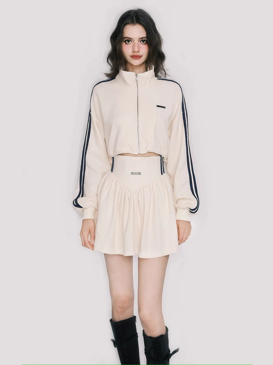 Courtside Meringue Zip Jacket