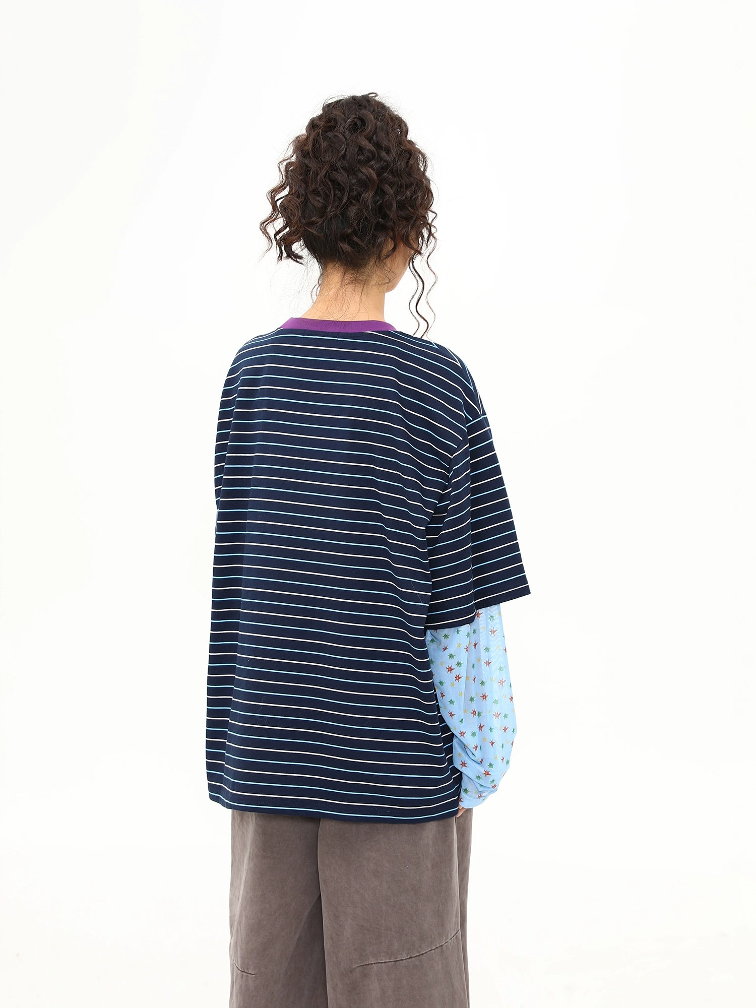 Cosmic Friends Striped Graphic Tee