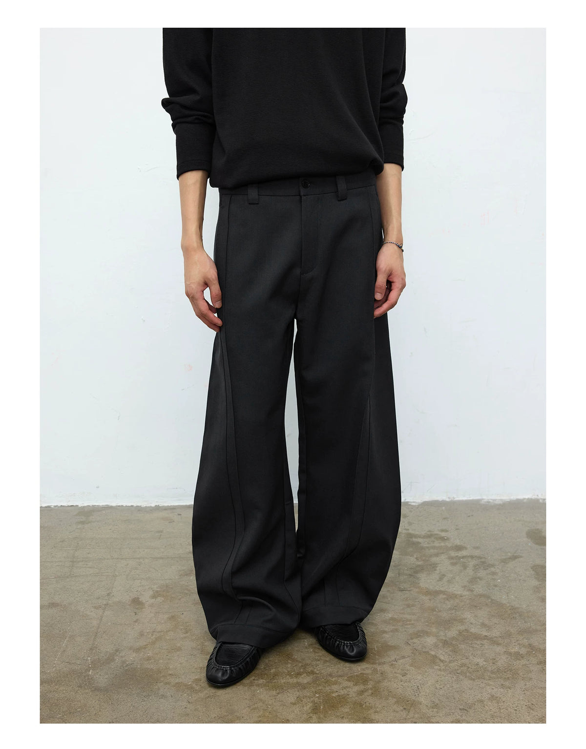 Dorian Pleated Wide-Leg Tailored Trousers