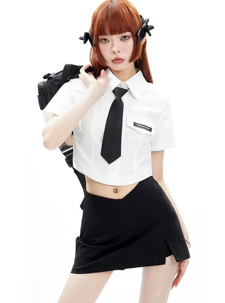 Sky High Crop Uniform Top