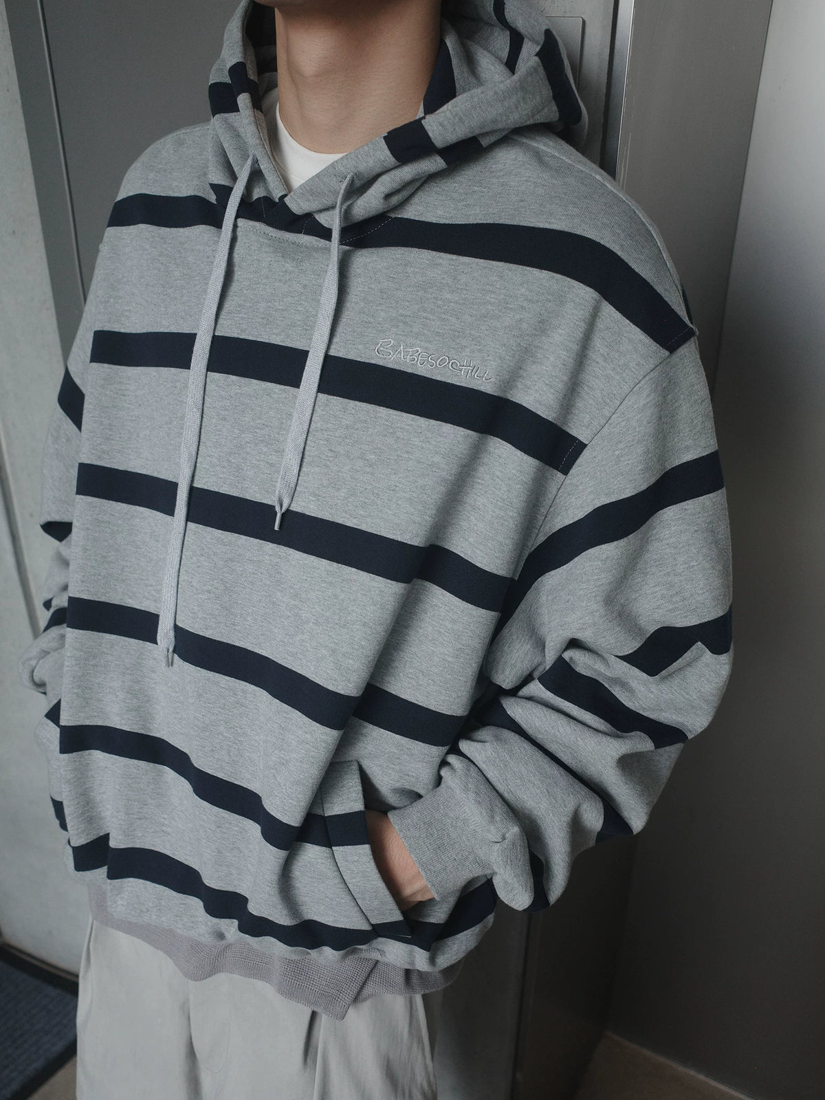 Harborline Striped Oversized Hoodie