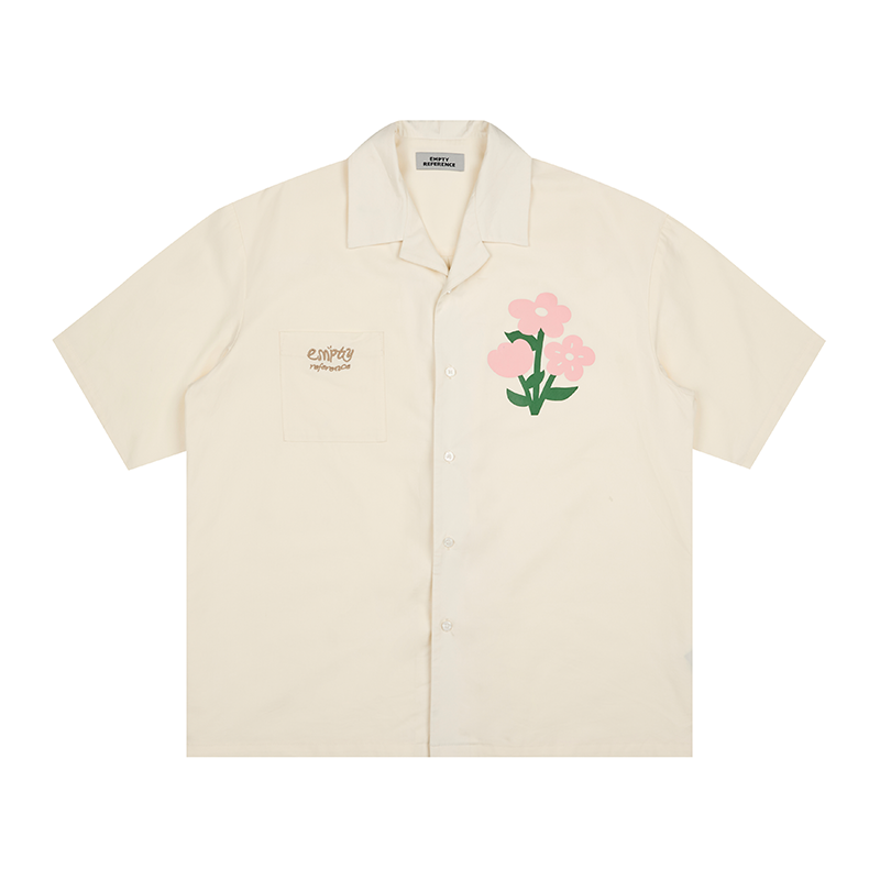 Adorable Cute Small Flower Short Sleeve Shirt - chiclara