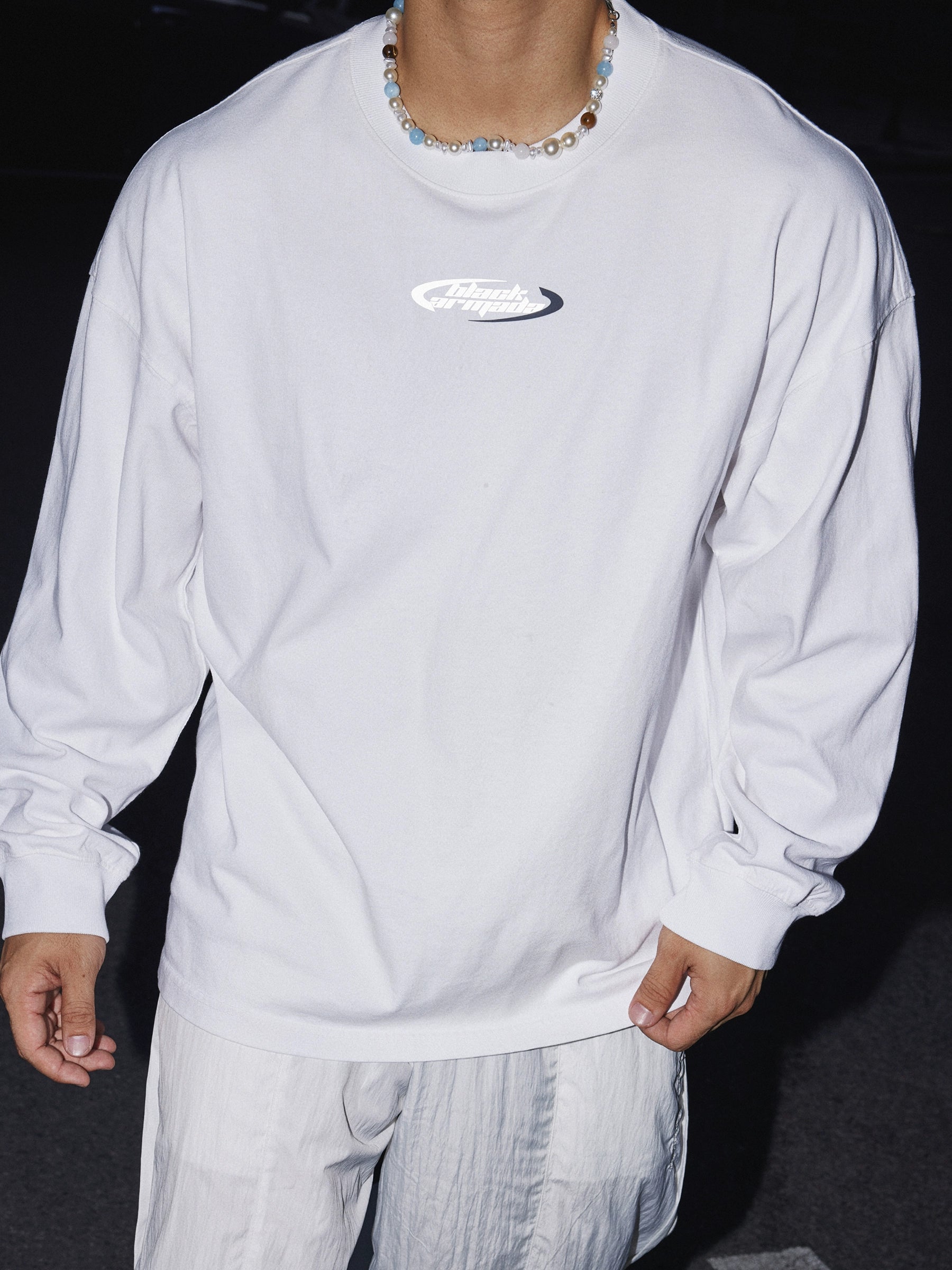 Classic Oversized Minimalist Logo Long Sleeve Tee