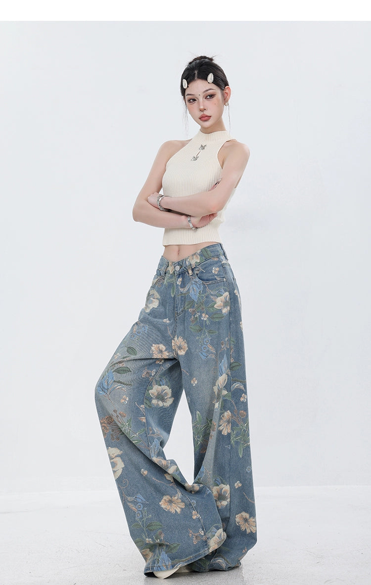 ABWEAR Blooming Botanica Wide-Leg Jeans