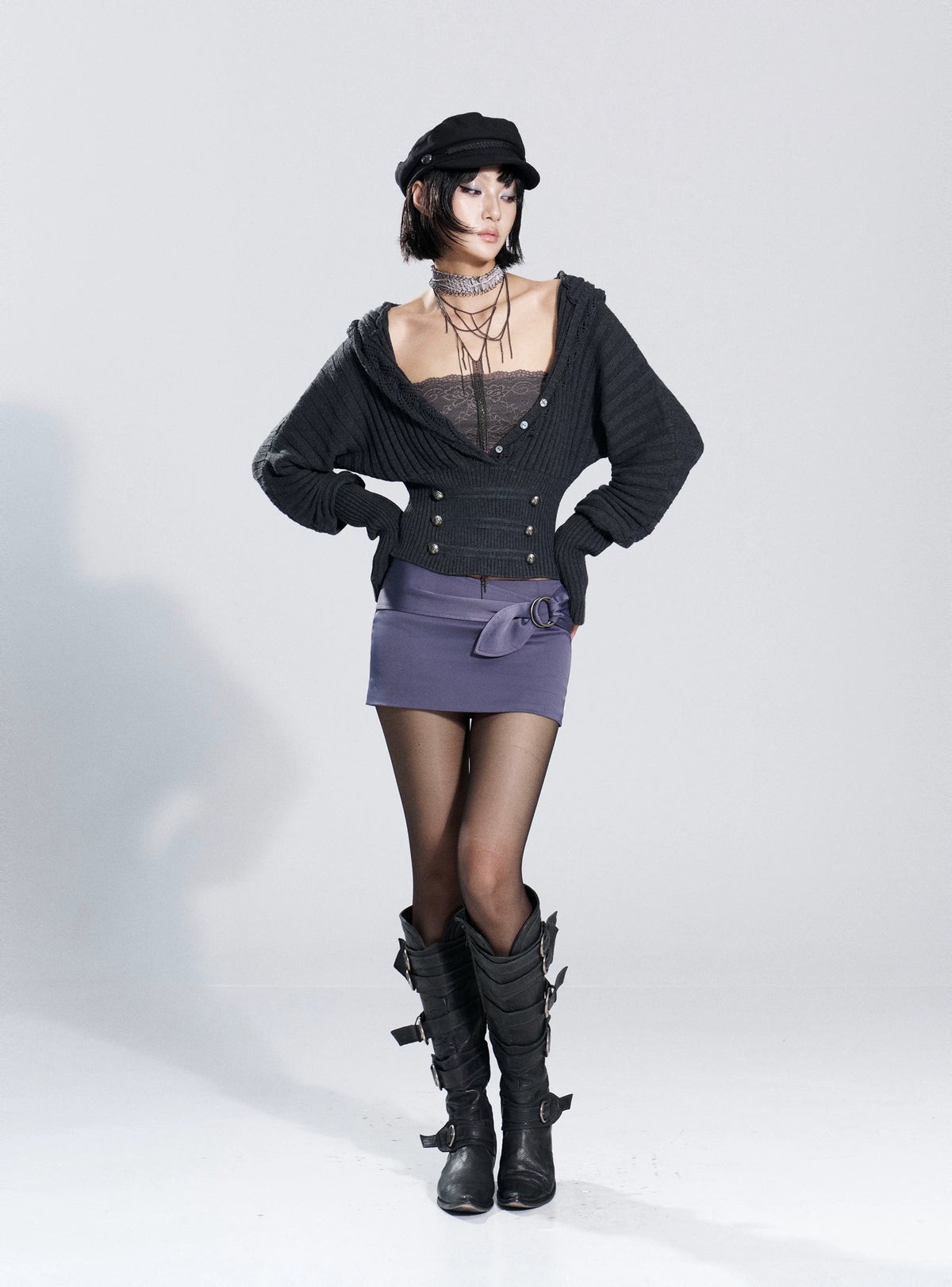Vesper Buckle Wrap Mini Skirt