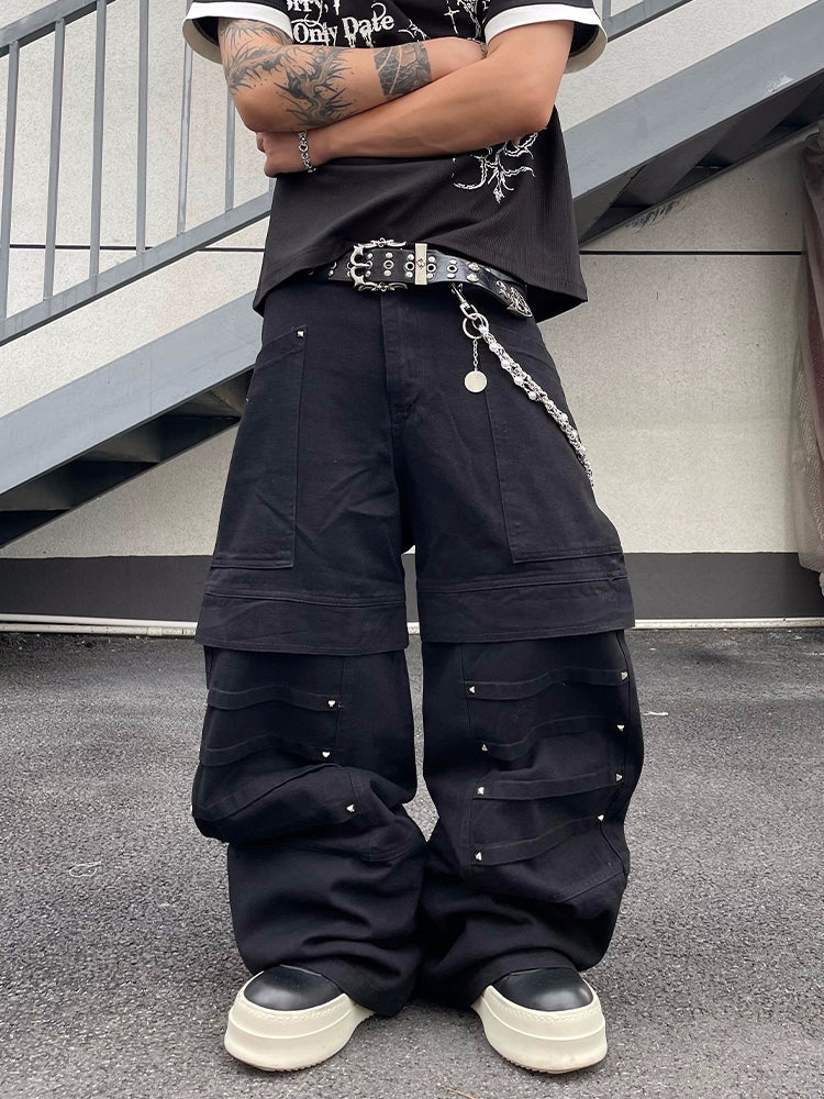 Strapped Utility Wide Leg Pants