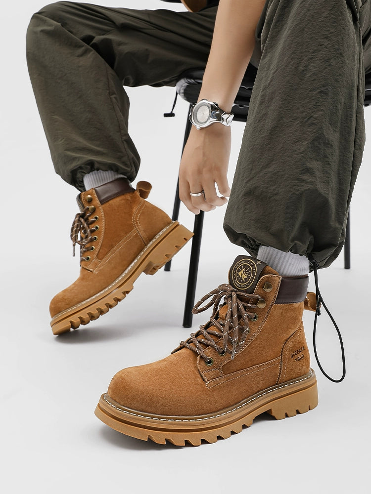 Classic Suede Lace-Up Boots