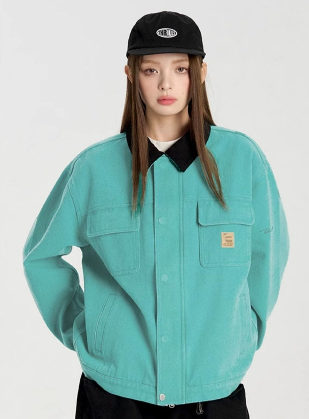 Spring Color Block Cargo Jacket - chiclara