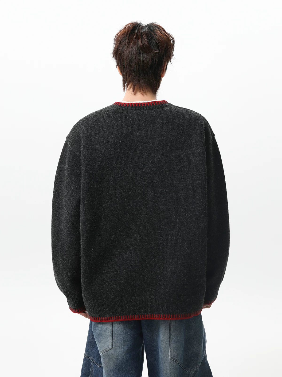 Ember Stitch Charcoal Knit Pullover