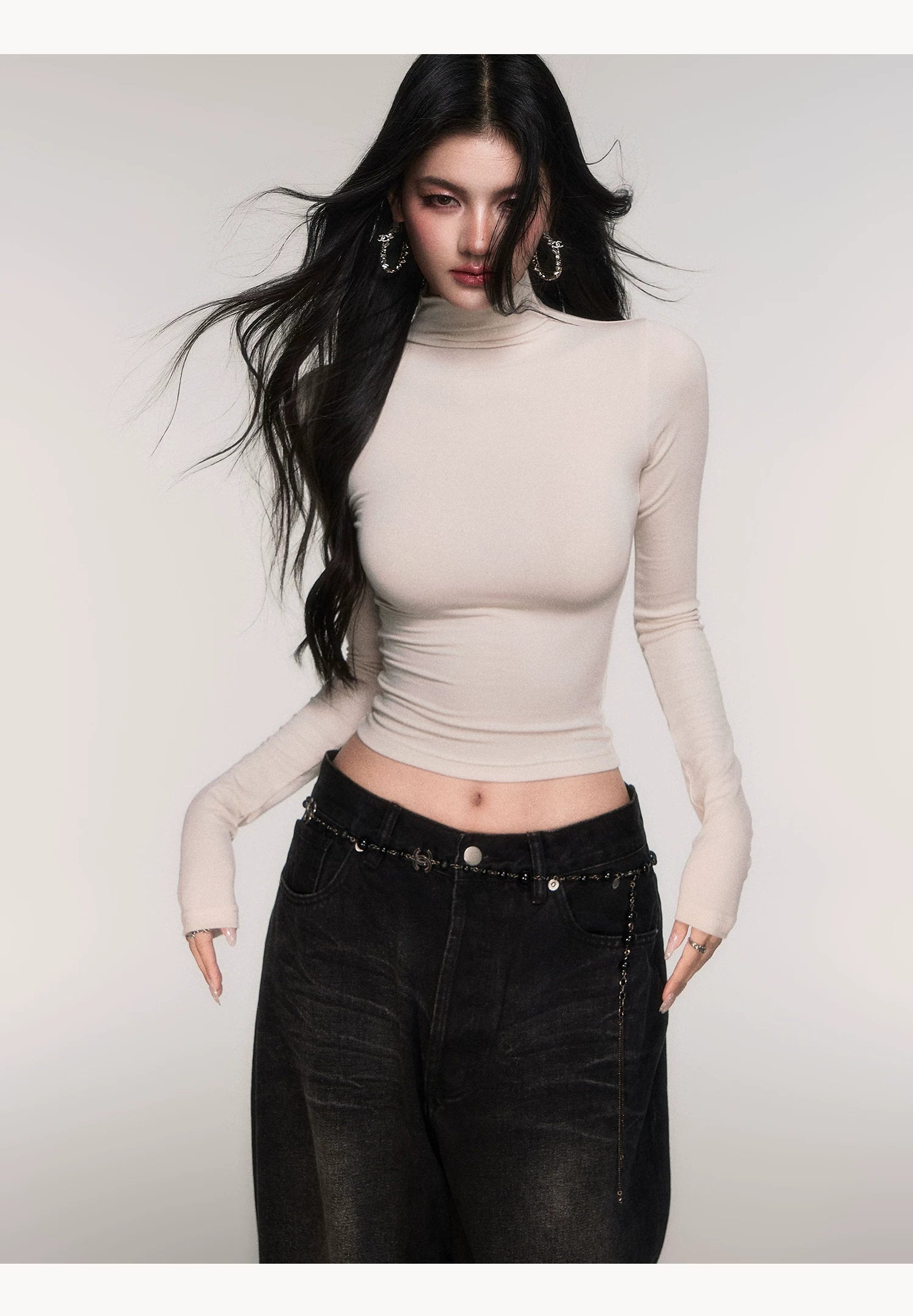 Slate Whisper Seamless Turtleneck