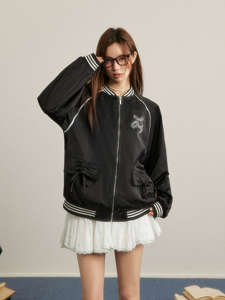 American-style Black Baseball Jacket