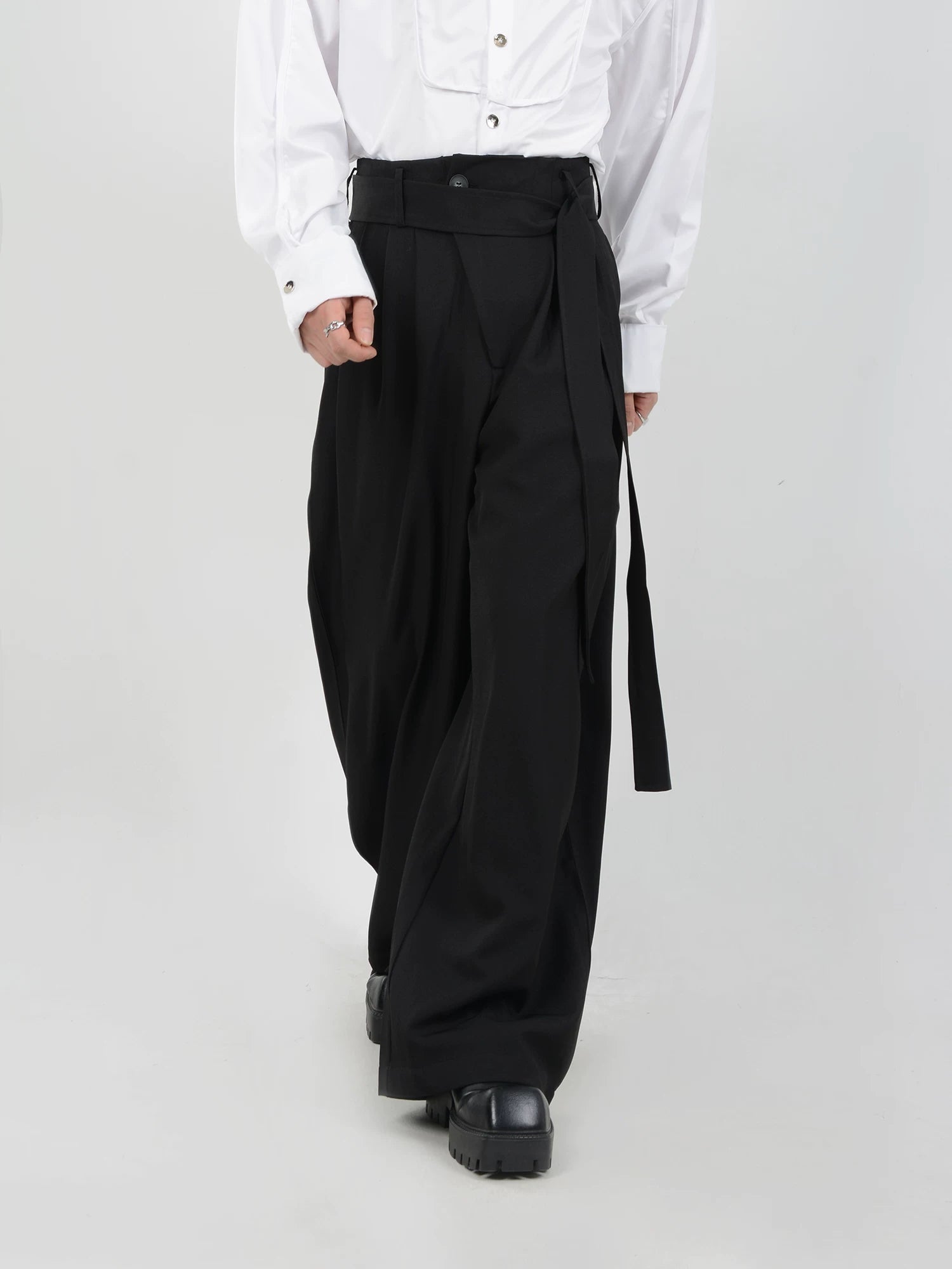 Obsidian Sash Pleat Trousers