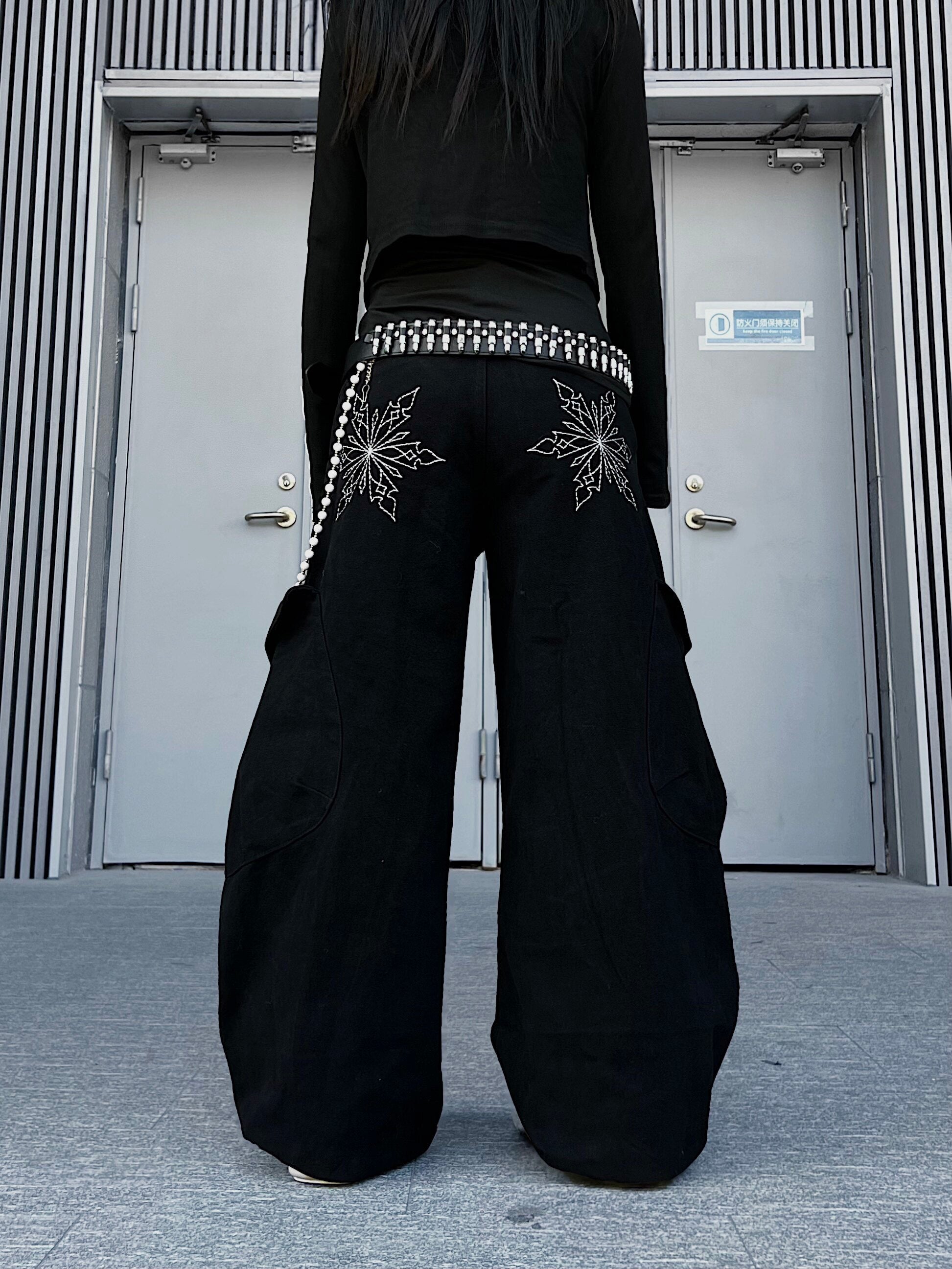 Men's Multi-Pocket Panel Wide-Leg Cargo Pants