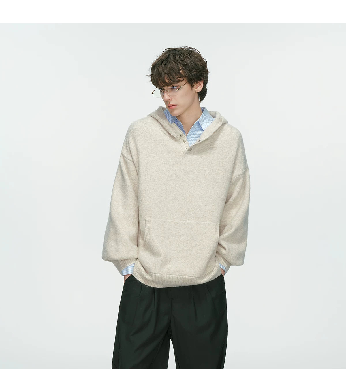 Cocoon Knit Hooded Pocket Sweater
