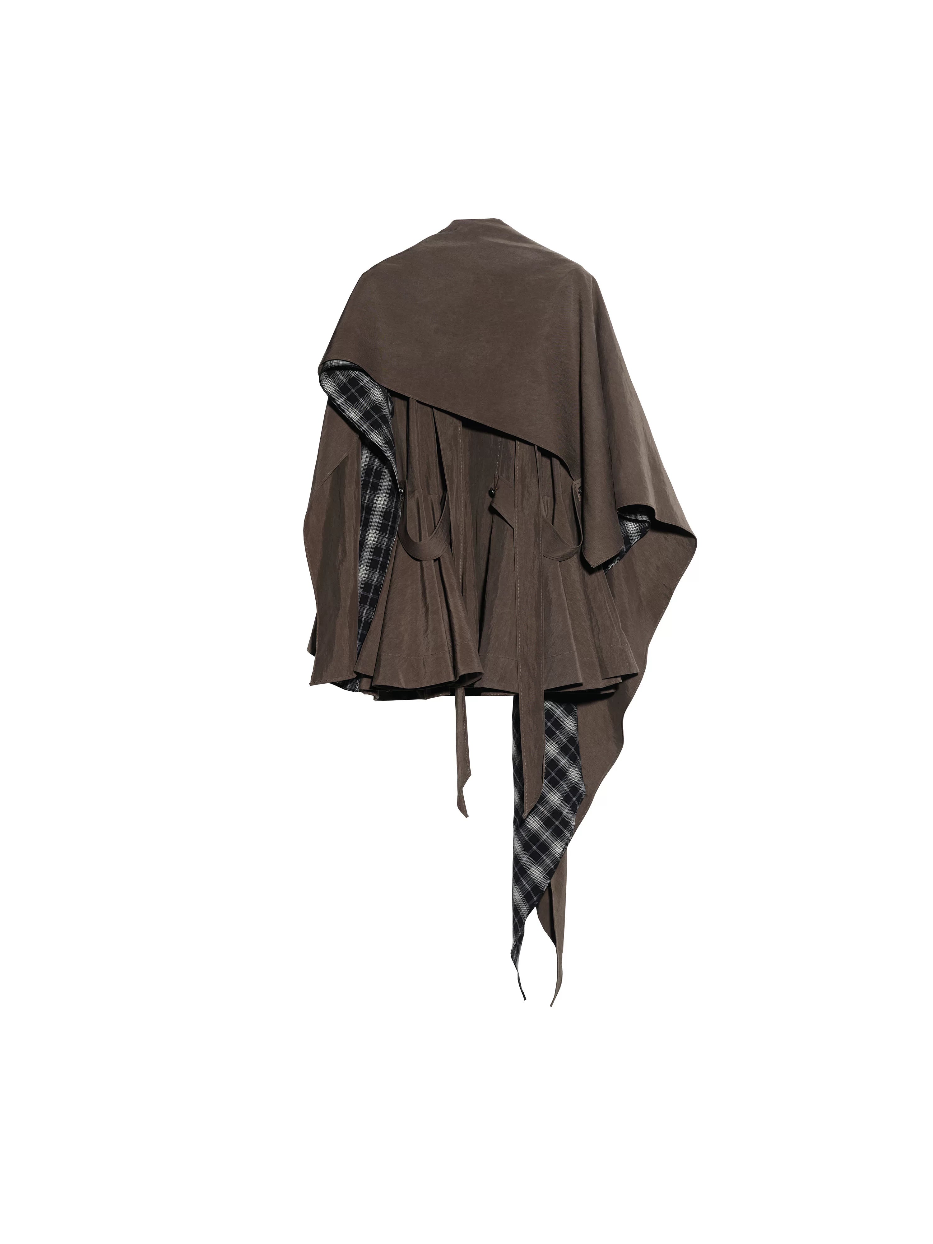 Cape-Layer Asymmetric Blouse