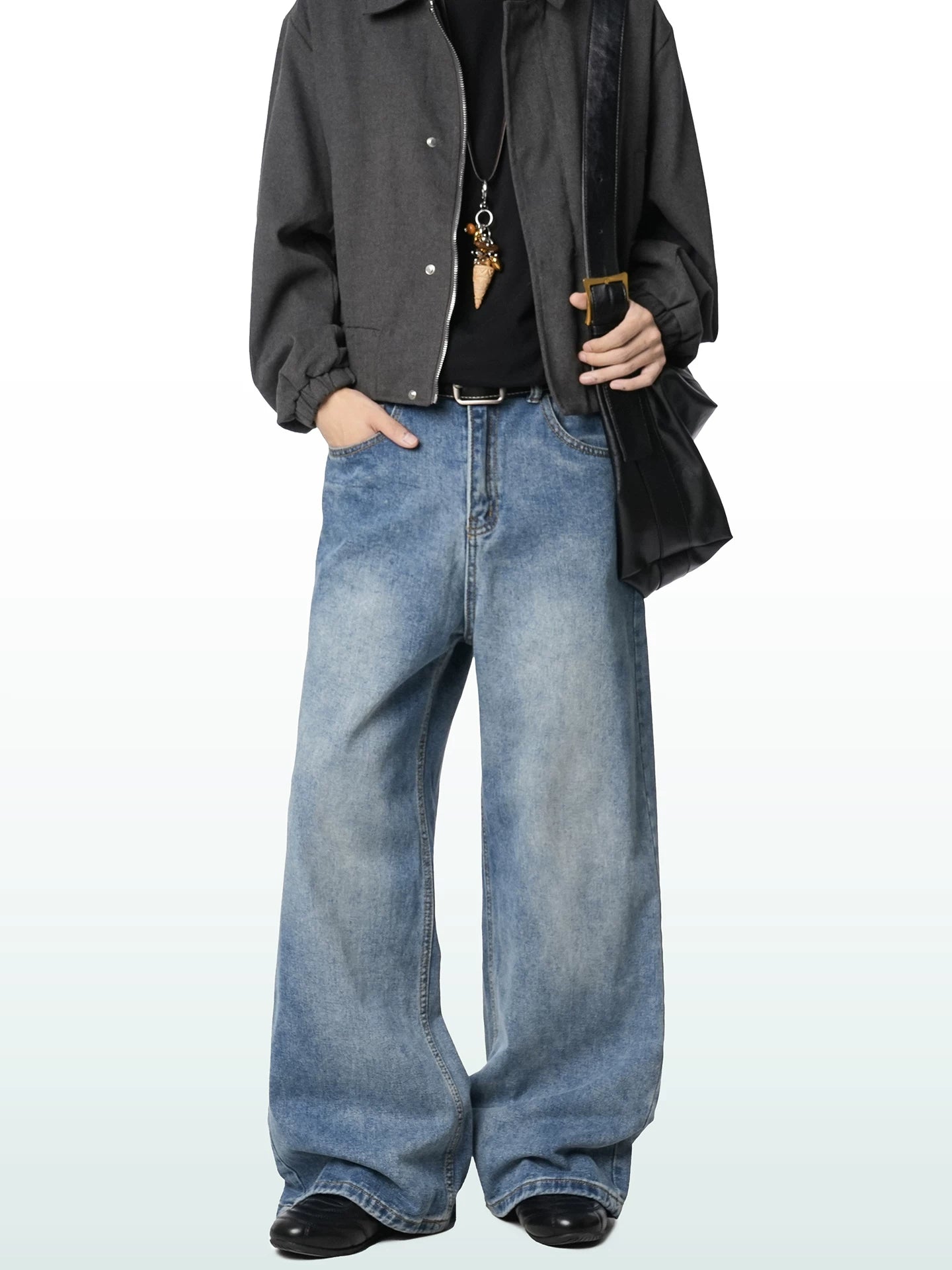 Harbor Fade Wide-Leg Jeans