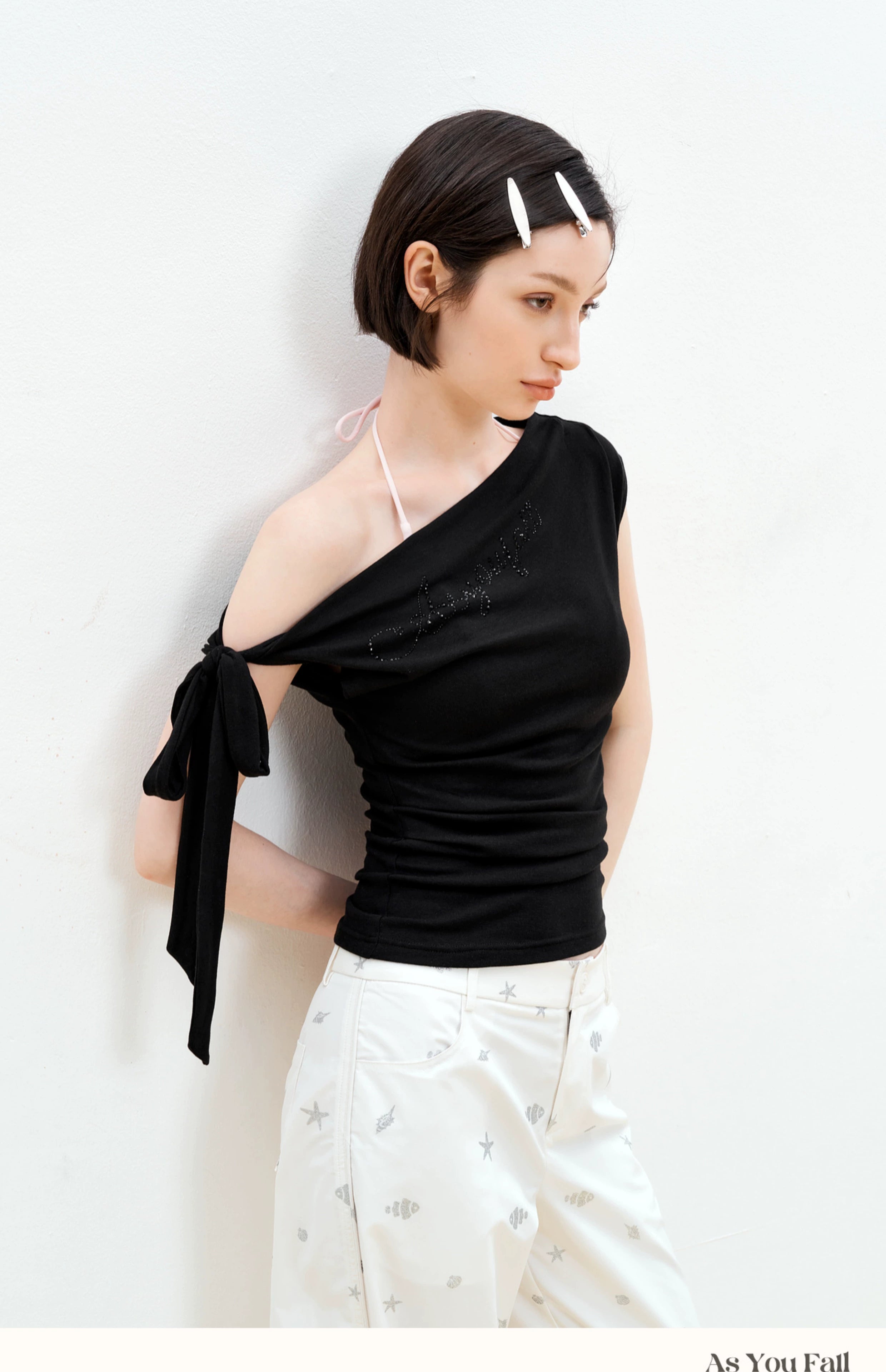 One-Shoulder Bow Top