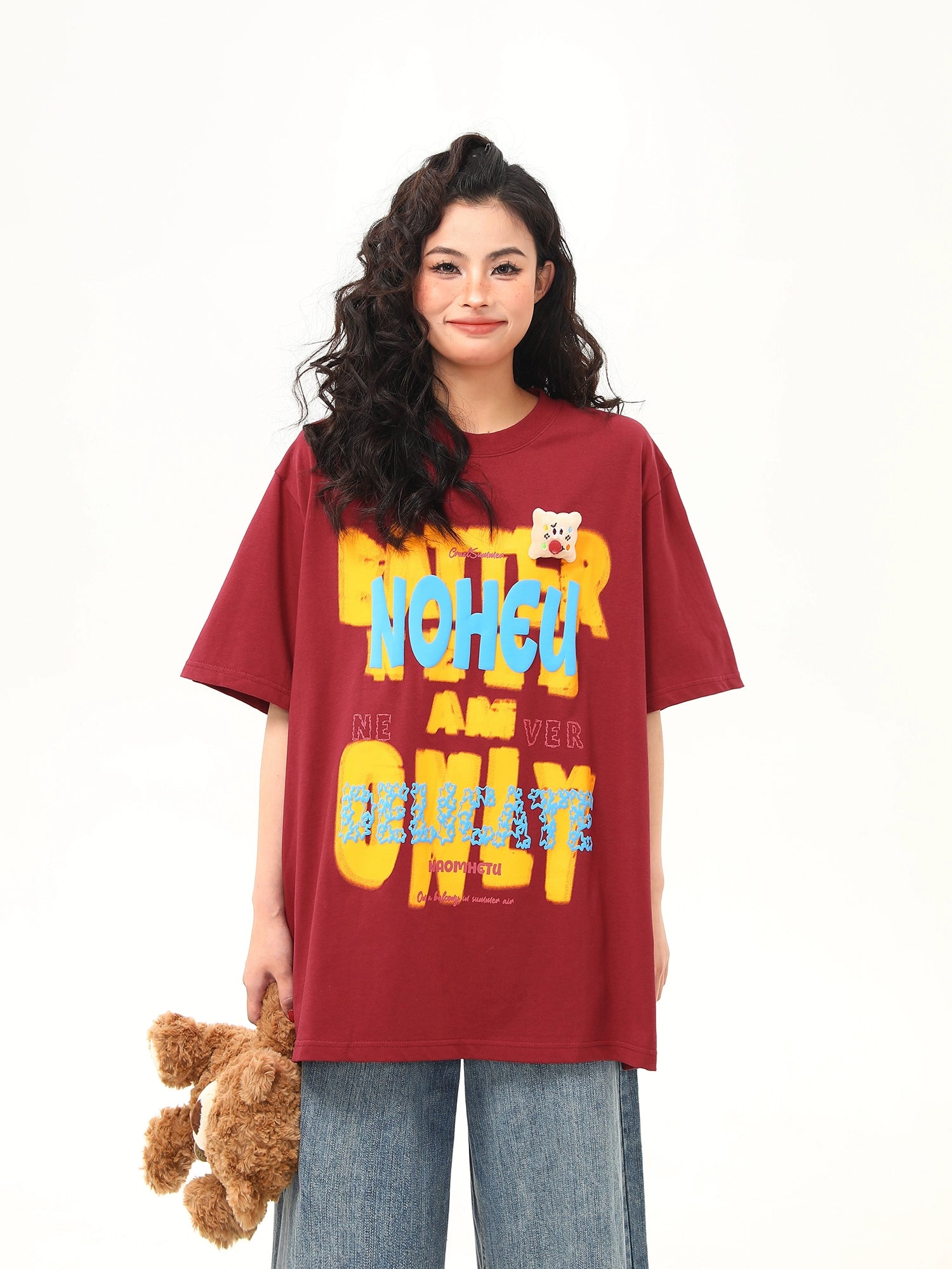 Vibrant Graphic Text Oversized Tee